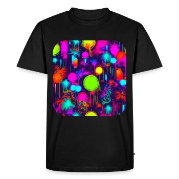 Neon Party UV Electro House Style - T-shirt Premium bio Homme - noir - Devant - Nico (187cm)
