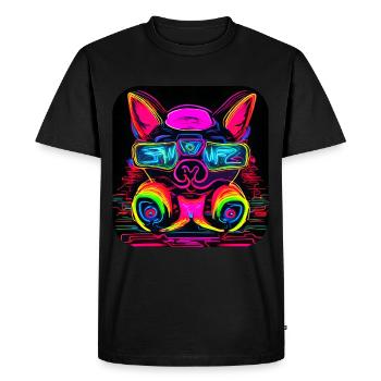 Neon UV Motiv Festival Trend Style - Männer Premium Bio T-Shirt - Schwarz - Vorne - Nico (187cm)