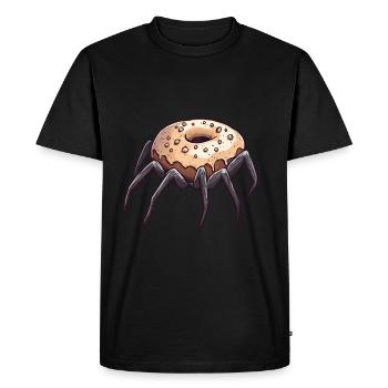 Donut Spider Funny Creative Motif - Men's Premium Organic T-Shirt - black - Front - Nico (187cm)