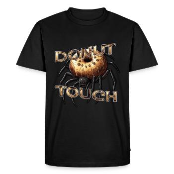 Donut Spider Funny Word Game - Men's Premium Organic T-Shirt - black - Front - Nico (187cm)