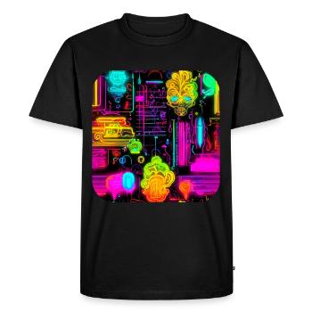 Néon style abstrait tendance UV - T-shirt Premium bio Homme - noir - Devant - Nico (187cm)
