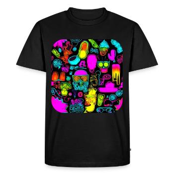 Néon style abstrait tendance Glow Party - T-shirt Premium bio Homme - noir - Devant - Nico (187cm)