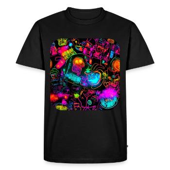 Néon lumineux coloré style créatif fête - T-shirt Premium bio Homme - noir - Devant - Nico (187cm)