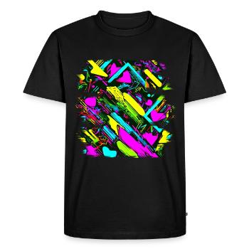 Neon Colors Colorful Creative Style Glow - Men's Premium Organic T-Shirt - black - Front - Nico (187cm)
