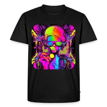 Neon Colors Colorful Creative Style Glow - Men's Premium Organic T-Shirt - black - Front - Nico (187cm)