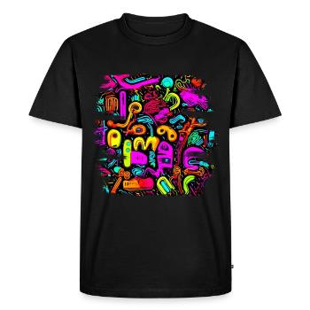 Neon Stil UV House Style - Men's Premium Organic T-Shirt - black - Front - Nico (187cm)