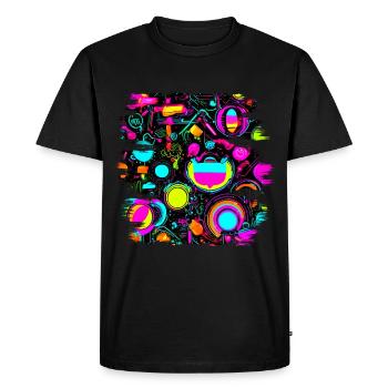 Neon Colors Bright Style UV - Men's Premium Organic T-Shirt - black - Front - Nico (187cm)
