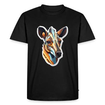 Tête D’okapi Motif Animalier Rare - T-shirt Premium bio Homme - noir - Devant - Nico (187cm)