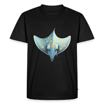 Ray Ocean Motif Sea Lover - Men's Premium Organic T-Shirt - black - Front - Nico (187cm)