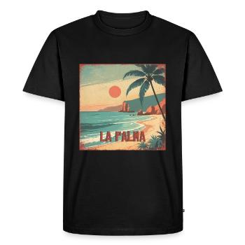 La Palma - Men's Premium Organic T-Shirt - black - Front - Nico (187cm)