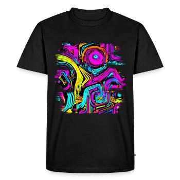 Neon Party UV Electro House Style - T-shirt Premium bio Homme - noir - Devant - Nico (187cm)