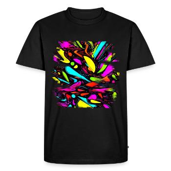 Neon Style 80s Retro Party Color Glow - Men's Premium Organic T-Shirt - black - Front - Nico (187cm)