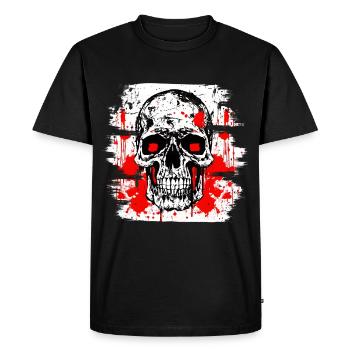 Skull Tattoo Heavy Metal Rocker - Men's Premium Organic T-Shirt - black - Front - Nico (187cm)