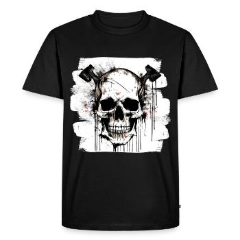 Skull Rocker Heavy Metal Tattoo - Men's Premium Organic T-Shirt - black - Front - Nico (187cm)