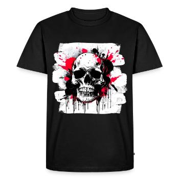 Heavy Metal Trash Polka Tattoo Style - Men's Premium Organic T-Shirt - black - Front - Nico (187cm)