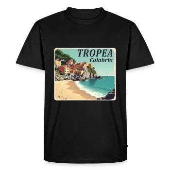 Tropea Calabria - T-shirt Premium bio Homme - noir - Devant - Nico (187cm)