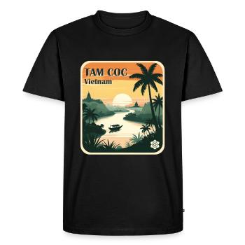 Tam Coc Vietnam - Men's Premium Organic T-Shirt - black - Front - Nico (187cm)