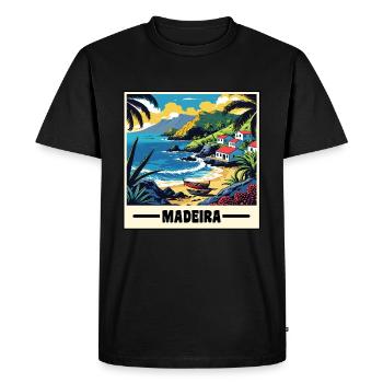 Madeira - Men's Premium Organic T-Shirt - black - Front - Nico (187cm)