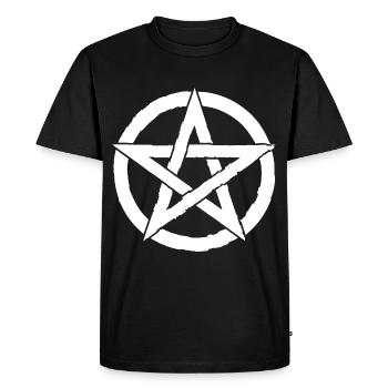 Pentagramme pour les athées et les satanistes ou les gothiques - T-shirt Premium bio Homme - noir - Devant - Nico (187cm)