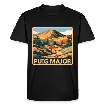 Puig Major, Majorque - T-shirt Premium bio Homme - noir - Devant - Nico (187cm)