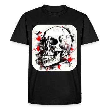 Skull Trash Polka Biker Culture - Men's Premium Organic T-Shirt - black - Front - Nico (187cm)