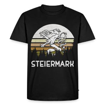 Styria Pride: Love of the homeland in a retro look - Men's Premium Organic T-Shirt - black - Front - Nico (187cm)