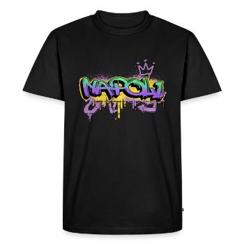 Naples Napoli Italie City Graffiti Spray Sprayer - T-shirt Premium bio Homme - noir - Devant - Nico (187cm)