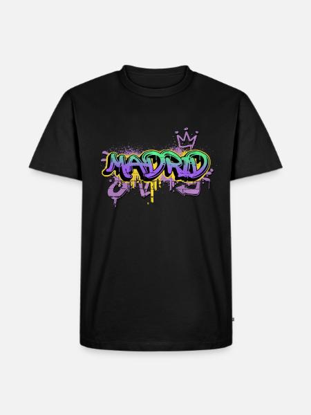 Madrid España Ciudad Graffiti Spray Spray Spray - Camiseta prémium ecológica para hombre - negro