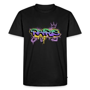 Paris France City Graffiti Spray Sprayer - T-shirt Premium bio Homme - noir - Devant - Nico (187cm)