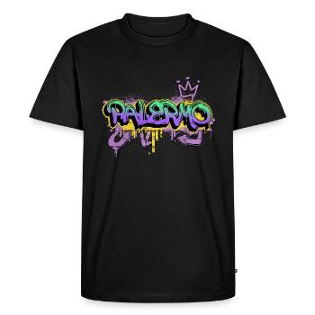 Palerme Italie Ville Graffiti Spray Sprayer - T-shirt Premium bio Homme - noir - Devant - Nico (187cm)