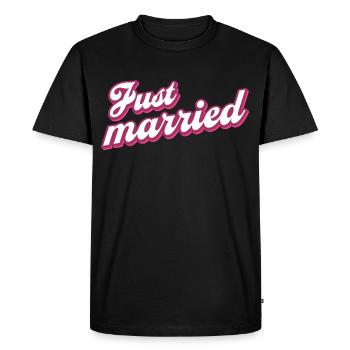 Couple marié qui vient d’être marié - T-shirt Premium bio Homme - noir - Devant - Nico (187cm)