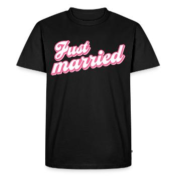 Couple marié qui vient d’être marié - T-shirt Premium bio Homme - noir - Devant - Nico (187cm)