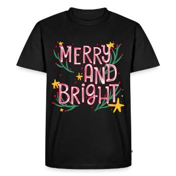 Joyeux et lumineux - T-shirt Premium bio Homme - noir - Devant - Nico (187cm)
