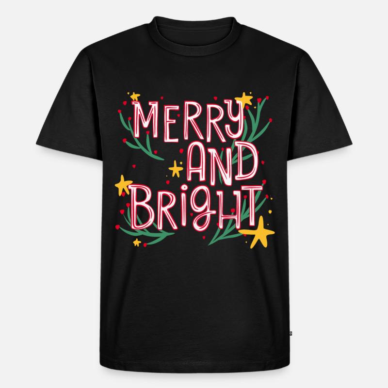 merry and bright - Männer Premium Bio T-Shirt - Schwarz