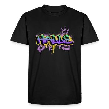 Halle Germany City Graffiti Spray Sprayer - Men's Premium Organic T-Shirt - black - Front - Nico (187cm)