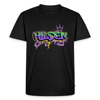 Hilden Deutschland Stadt Graffiti Spray Sprayer - Männer Premium Bio T-Shirt - Schwarz - Vorne - Nico (187cm)