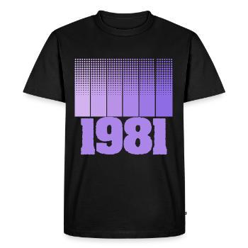 Né en 1981 - T-shirt Premium bio Homme - noir - Devant - Nico (187cm)