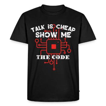 Funny Coding Women Coder - Men's Premium Organic T-Shirt - black - Front - Nico (187cm)