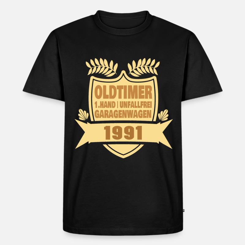Opa Oma Geschenkidee 1991 - Männer Premium Bio T-Shirt - Schwarz