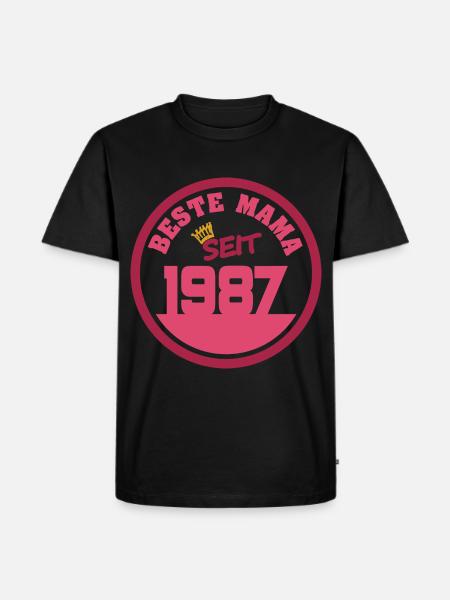 Jahr 1987 - Männer Premium Bio T-Shirt - Schwarz