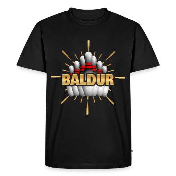 Bowling champion Baldur - Men's Premium Organic T-Shirt - black - Front - Nico (187cm)