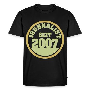 Jahr 2007 - Männer Premium Bio T-Shirt - Schwarz - Vorne - Nico (187cm)