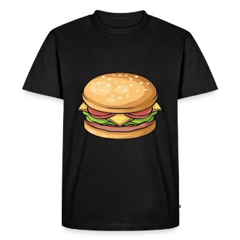 Burger - T-shirt Premium bio Homme - noir - Devant - Nico (187cm)