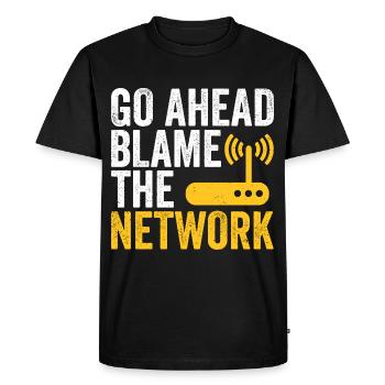 Network Technician Gives Network Administrator the - Men's Premium Organic T-Shirt - black - Front - Nico (187cm)