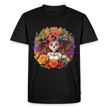 Halloween, Dia de los muertes, la catrina - T-shirt Premium bio Homme - noir - Devant - Nico (187cm)