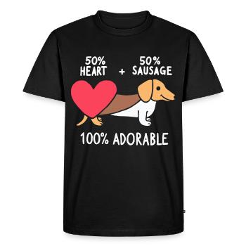 Amour teckel - T-shirt Premium bio Homme - noir - Devant - Nico (187cm)