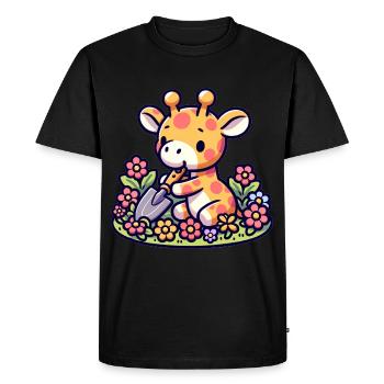 Girafe jardinage Tall Tales jardinier Tee - T-shirt Premium bio Homme - noir - Devant - Nico (187cm)