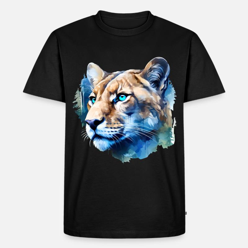 Cougar - Männer Premium Bio T-Shirt - Schwarz