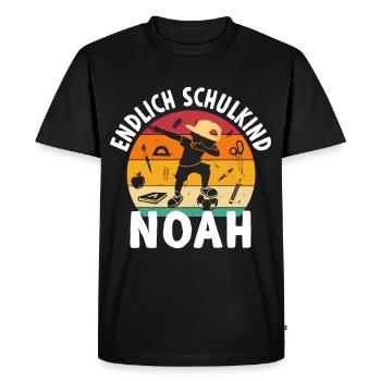 Enfin l’écolier Elias dabbing étudiant - T-shirt Premium bio Homme - noir - Devant - Nico (187cm)