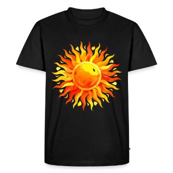 Aquarelle brossée peint soleil - T-shirt Premium bio Homme - noir - Devant - Nico (187cm)